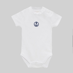 صورة White Bodysuit With Anchor Design For Baby Boy - 22SS0LT8506