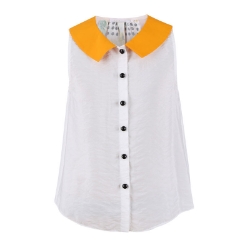 صورة White Blouse With Button In Front For Girls - 22SSLL03597