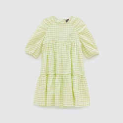 صورة Checkered Mint Green Dress For Girls - 22PSSTJ4902