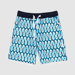 Picture of Patterned Blue Shorts For Boys - 22SS0NB3127