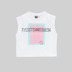 صورة White Sleeveless T-Shirt For Girls - 22SS1TJ4525